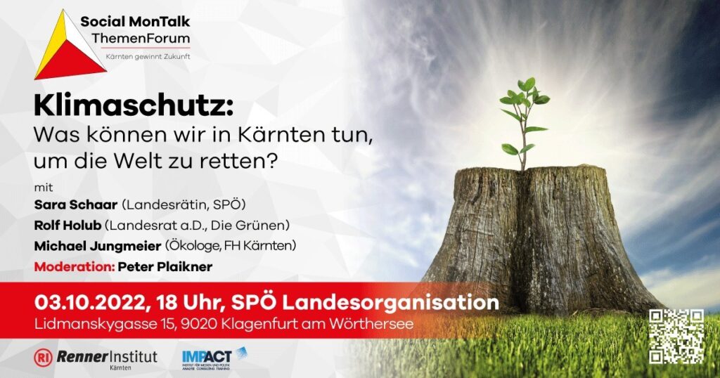 KLIMASCHUTZ &ndash; Thema beim Social MonTalk (3.10.2022)