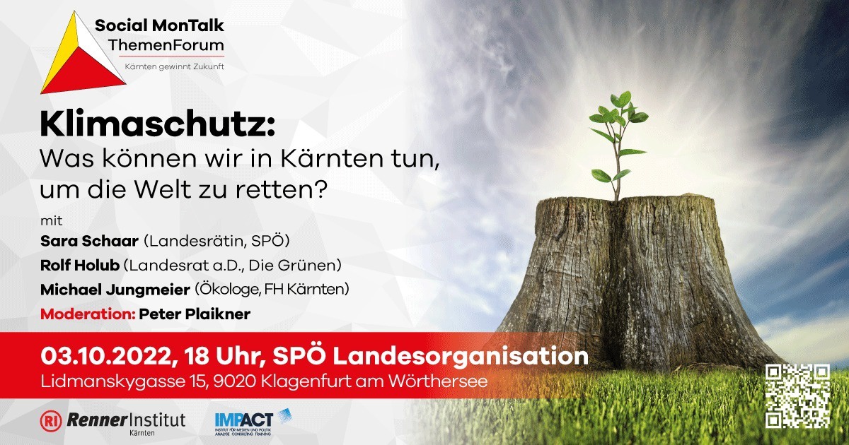 KLIMASCHUTZ &ndash; Thema beim Social MonTalk (3.10.2022)